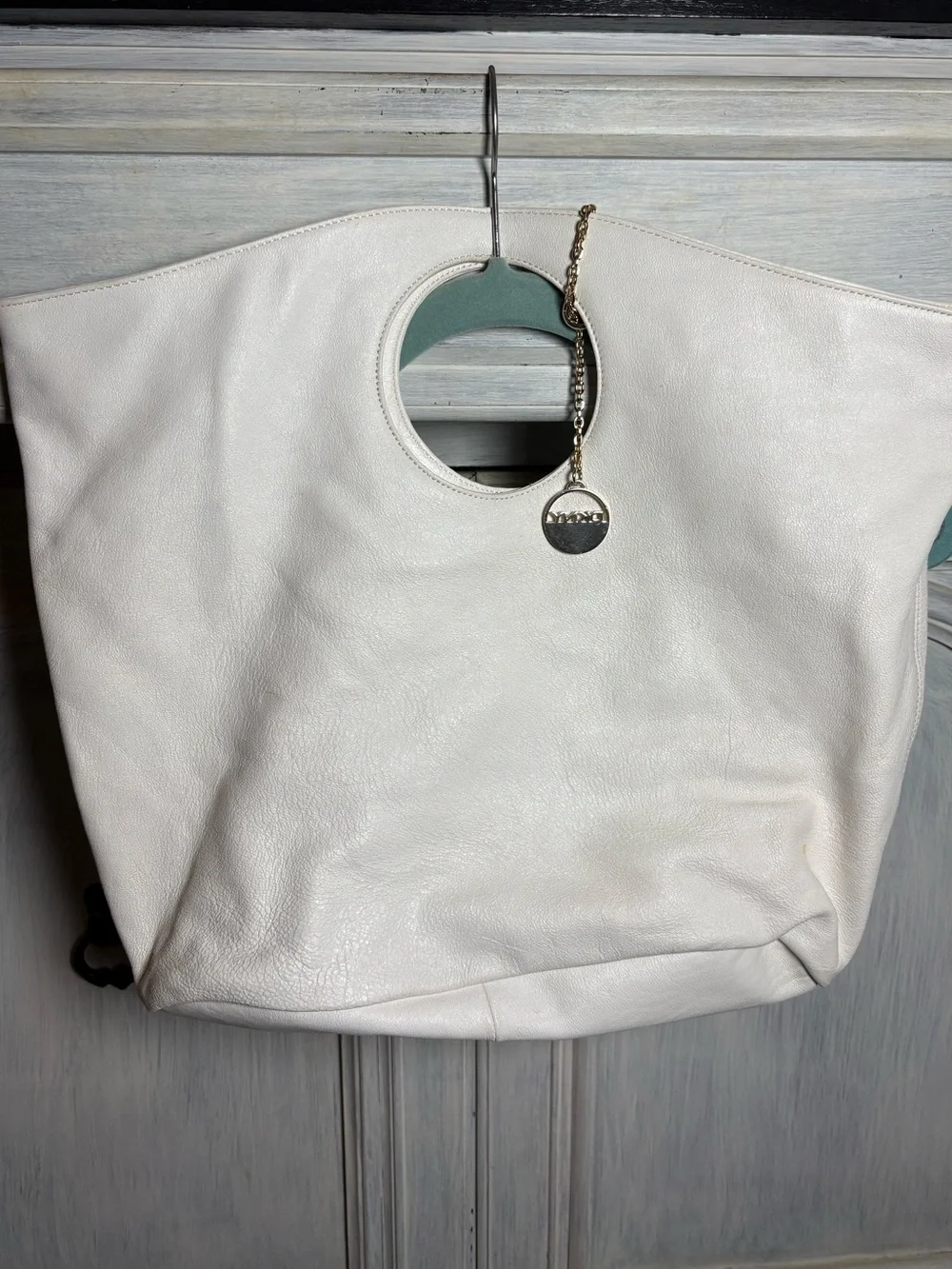 DKNY White Leather Hobo Bag Classic Everyday